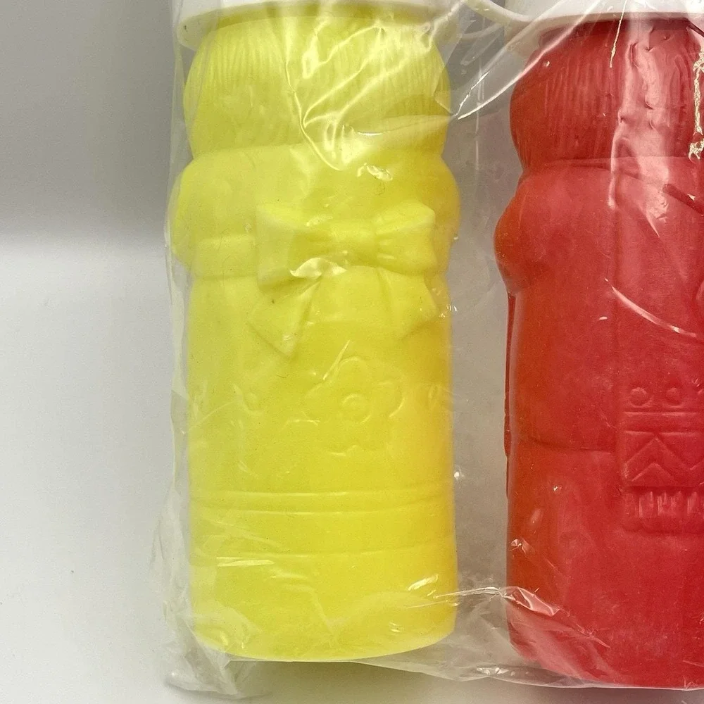 Vintage 1990s Hartin Squeezable Ketchup Mustard Set‎ Novelty Figure Bottles NIP